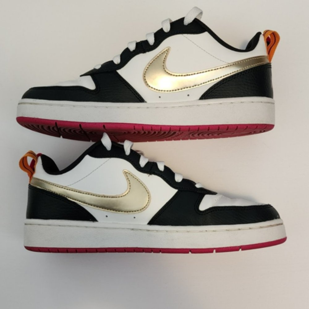 Nike Court Borough Low 2 Off Noir Pink Prime (GS) US 6Y or W 7.5/8